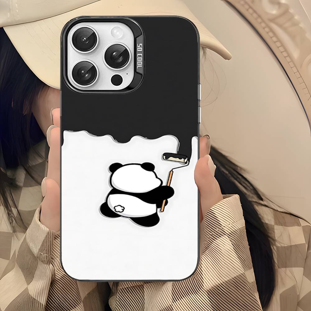 Мультяшный Милый Панда Цветной Чехол Для Телефона Для IPhone 17 16 15 14 13 12 11 Pro Max Plus Pro Корпус