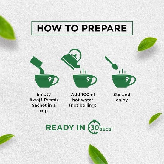 Jivraj 9 Растворимый чайный премикс, Имбирный чайный премикс, Имбирь, Аромат чайных пакетиков, 150 г, 10 пакетиков, Упаковка 1