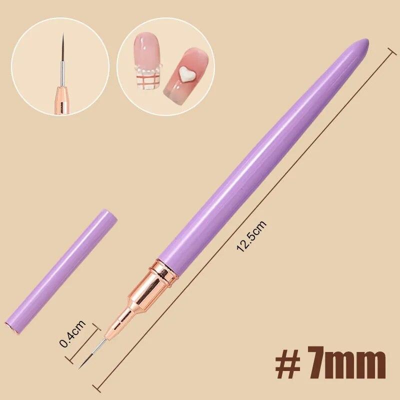 7/9/11/15/25MM Nail Liner Brush Set Handle Nail Art Pen Brush Drawing Lines Stripe Painting Flower Pen Nail Art Manicure Tools