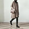 Autumn and Winter Women's V-neck Knit Sweater Mid-length Loose Sweater Pullover Sweater Dress