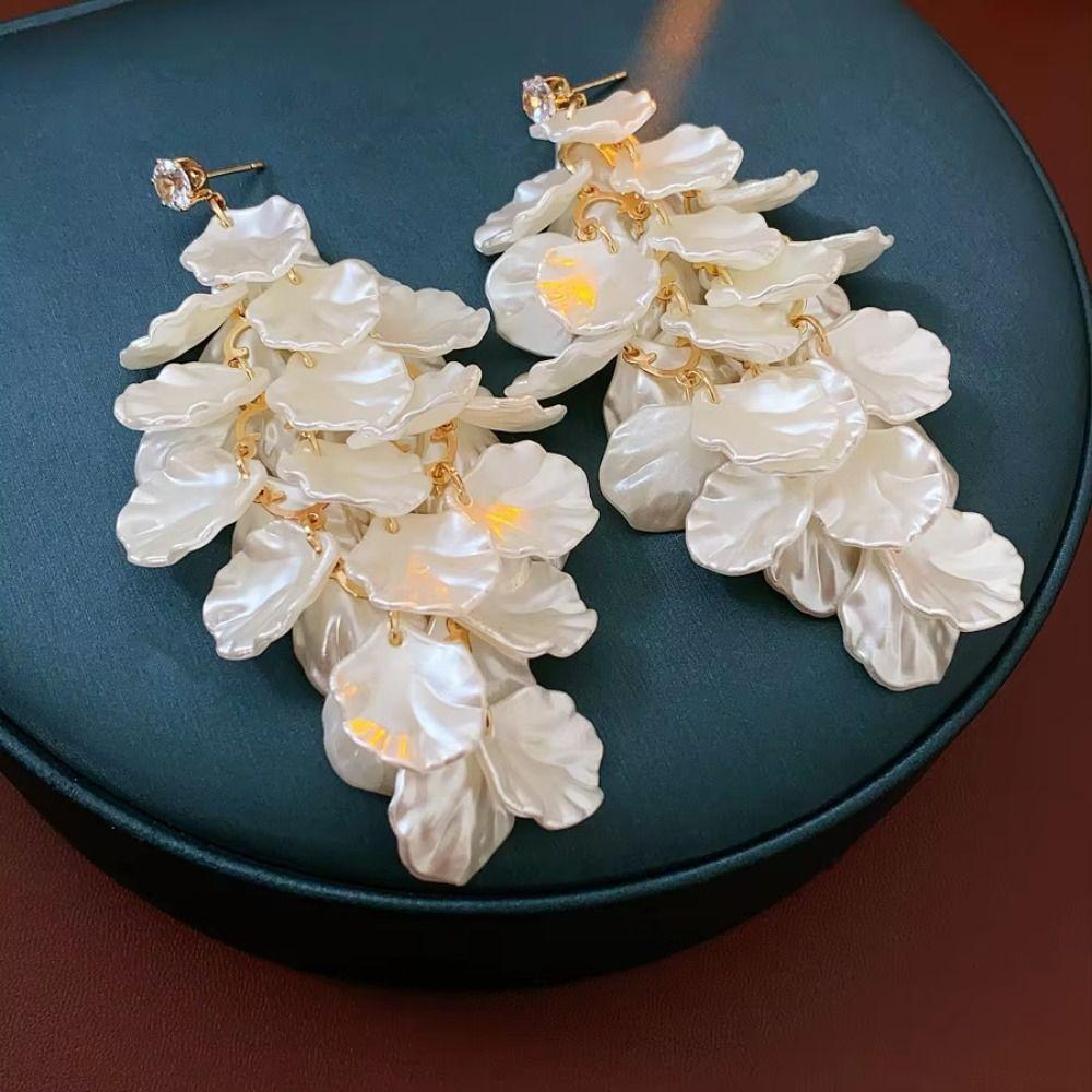 Ювелирные изделия Серьги-капли Изысканные винтажные серьги Серьги с кисточками в виде милых лепестков Вечеринка