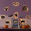 10LED Halloween Hanging Castle Witch Ghost Spider Web Luminous Charm Halloween Party Horror Props Indoor and Outdoor Decoration