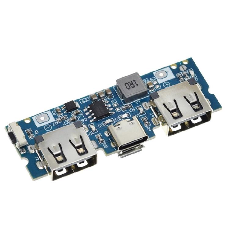 Двухпортовая плата питания с зарядкой USB Type-C, модуль повышения напряжения 18650, 2,4 А, материнская плата для мобильных устройств 5 В