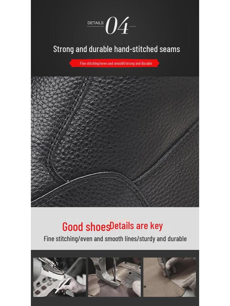 Men's Cotton Leather Snow Boots, Anti-Skid Fur-Lined, High Top for Middle-Aged & Elderly.