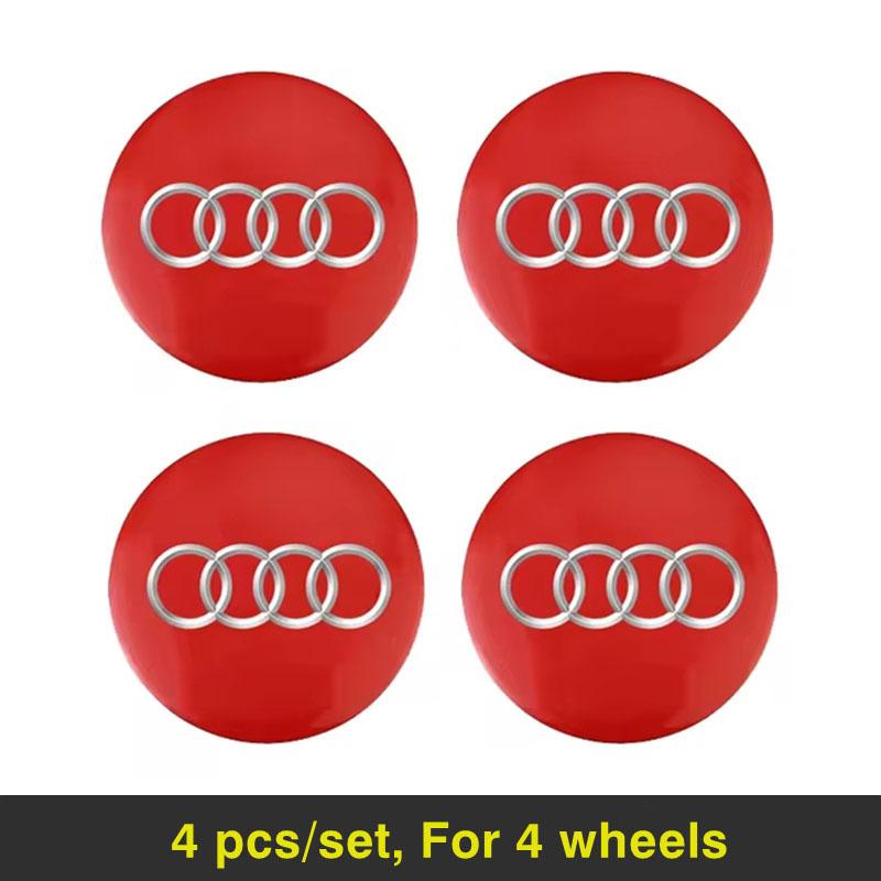 For 11z A2 4Pcs Wheel Hub Caps Sticker Car Emblem Badge Decoration For 11z Q5 Q4 A4 A6 A7 A5 A3 Q3 Q2 A1 A8 TT S1 S3 Q7 SQ5 SQ7 SQ3 S4 S5