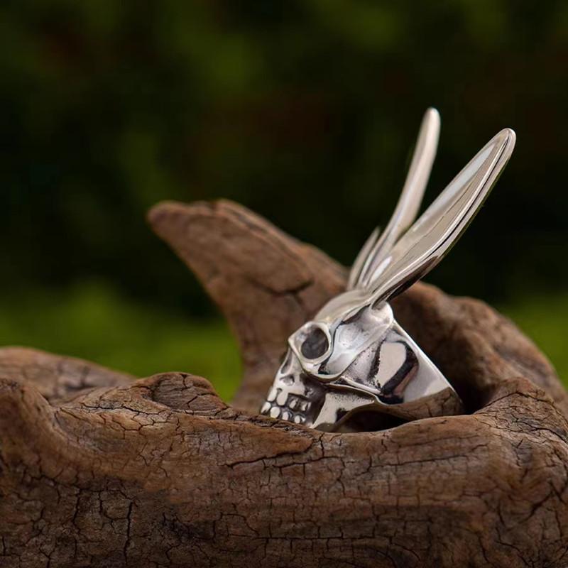 Панк смешной кролик череп маска кольцо индивидуальность мужской готический велосипед хип-хоп рок ювелирные изделия креативный подарок