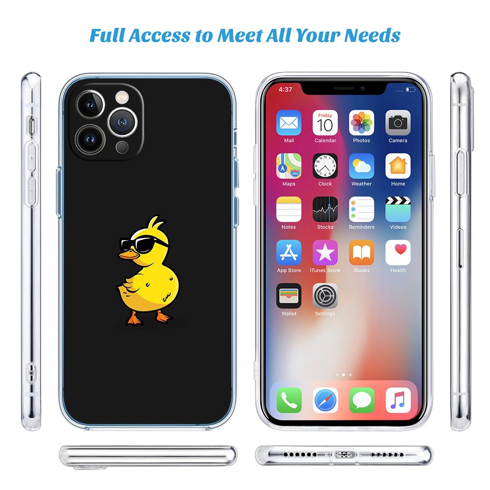 LO40 DUCK Cartoon Soft Shell Transparent Phone Case for Motorola Moto G7 G8 G9 G84 G85 G73 G24 G15 Z2 Play Power Plus