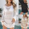 Women's Cover Up Wave Edge Hollow Beach Cover Up Loose Dress