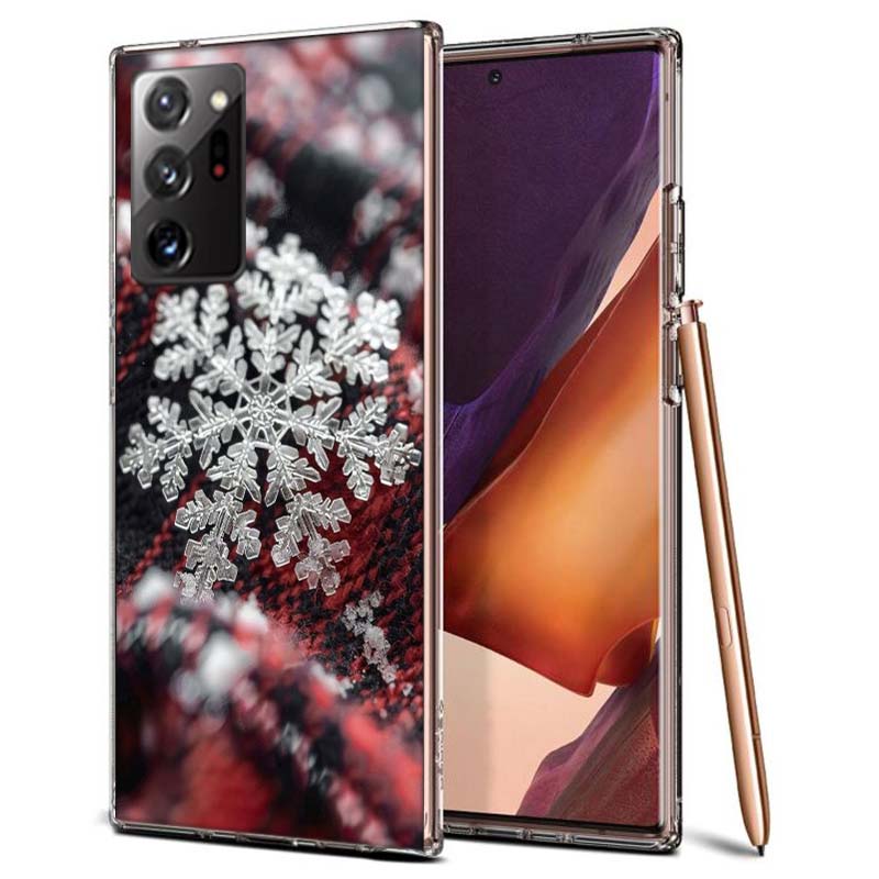 Snowflake Winter White Snow Christmas Phone Case for Samsung A55 A35 A25 A15 A07 A05S A16 A17 A26 A36 A37 A56 A57 Galaxy Note 20