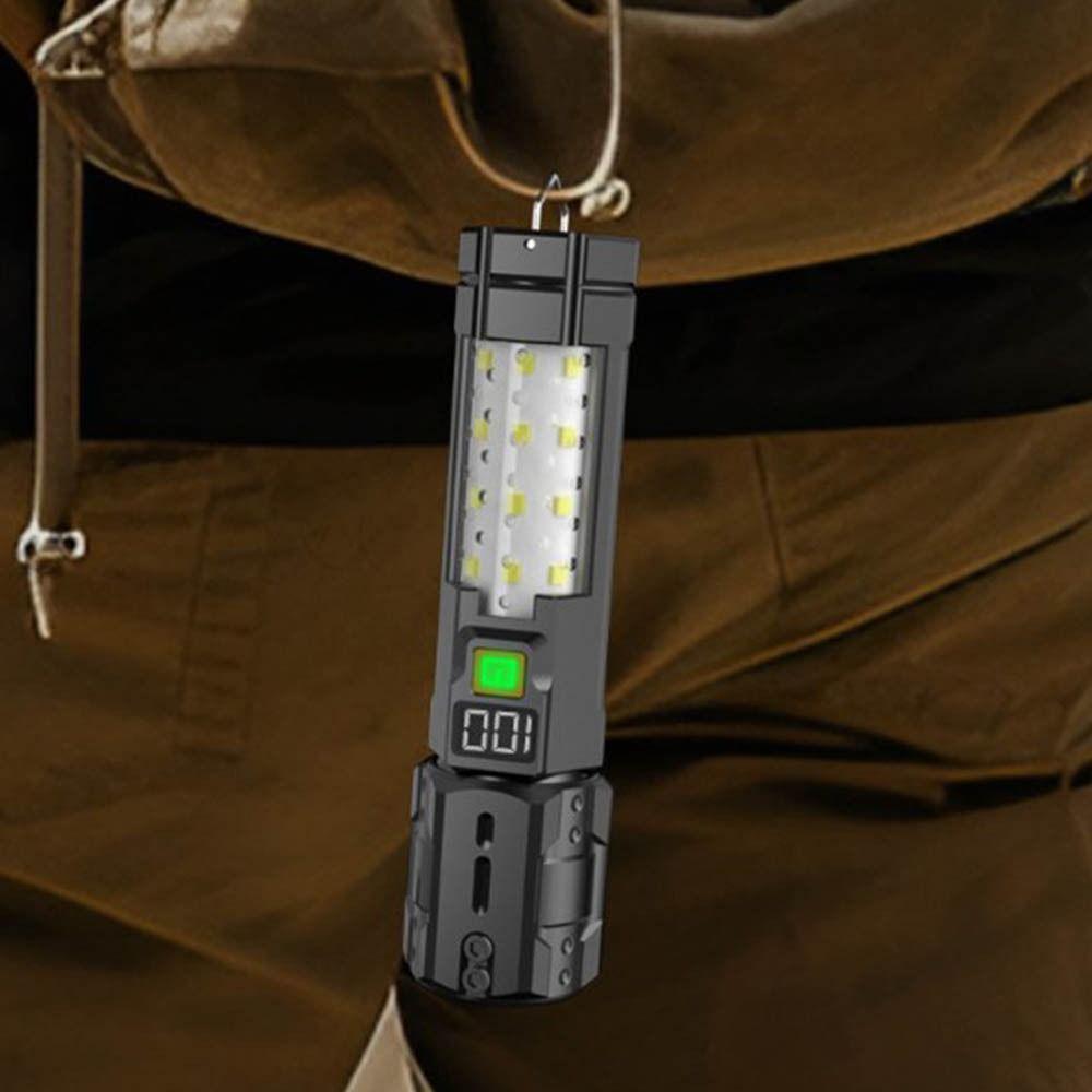 Strong Light LED Display Flashlight Digital Display Emergency Work Light  Hiking