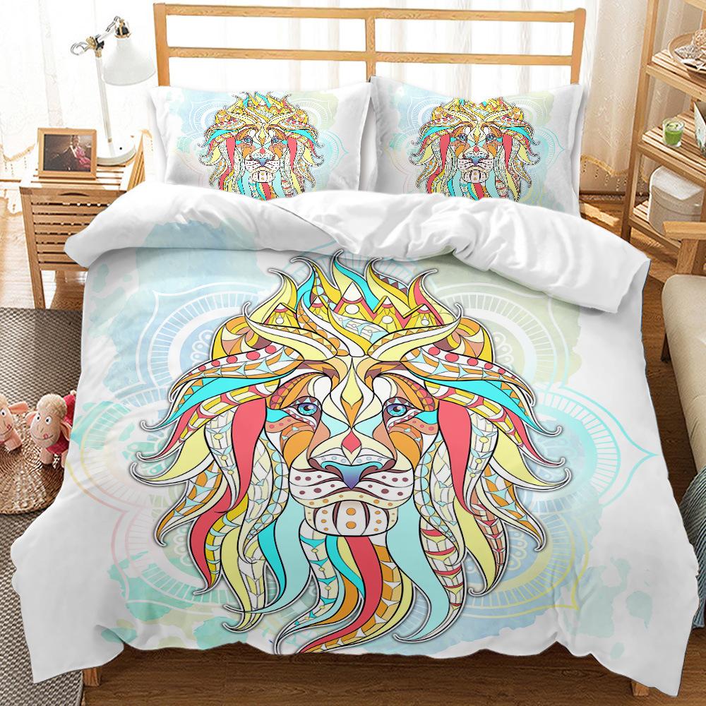 3D Bohemian Bedding Set King Queen Bed Duvet Cover Pillowcases 2/3pcs Animal Cover Set Kid Adult Gift Exotic Style