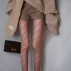 Women Sexy Twilled Stripe Fishnet Tights Nylon Mesh High Waist Pantyhose Stretchy Stockings Spice Girls Slim Bottoming Leggings
