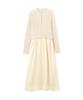 Natural Beauty Casual Dress Half Zip Knit Docking Dress Ecru [N Basic] Women's