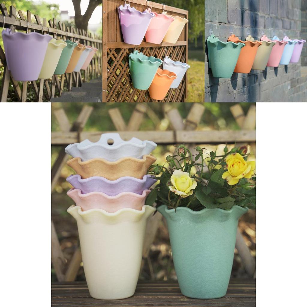 Яркий пластиковый подвесной горшок для цветов для украшения сада или стены балкона