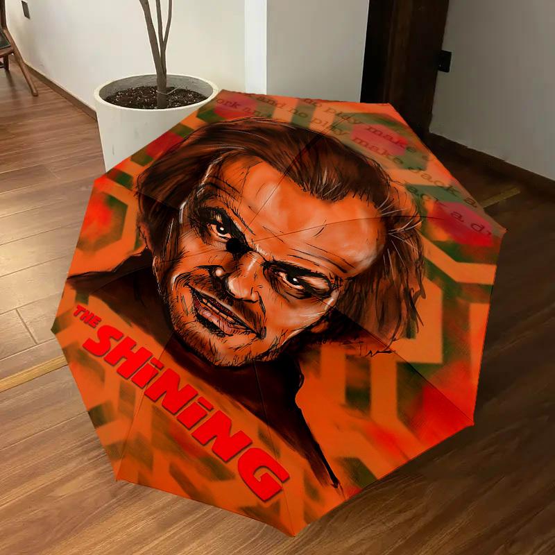 1pc Jack Nicholson The Shining Automatic Open/Close Umbrella Compact Folding Umbrella with 8-Rib Shaft lightweight esign, for Women/Men1201A