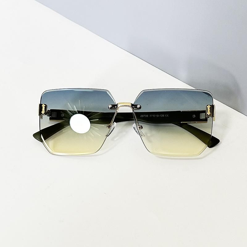 Солнцезащитные очки без оправы, Модные и простые солнцезащитные очки, Женские высококлассные ретро квадратные солнцезащитные очки