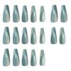 Green Gradients Fake Nails with Cat Eyes Ultra-flexible Long Lasting Fake Nails for Stage Performance Wear
