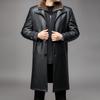 Plush Leather Jacket for Men, Middle-aged Dad, Autumn and Winter New Style, Removable Liner, Long Leather Jacket That Can Be Worn Alone