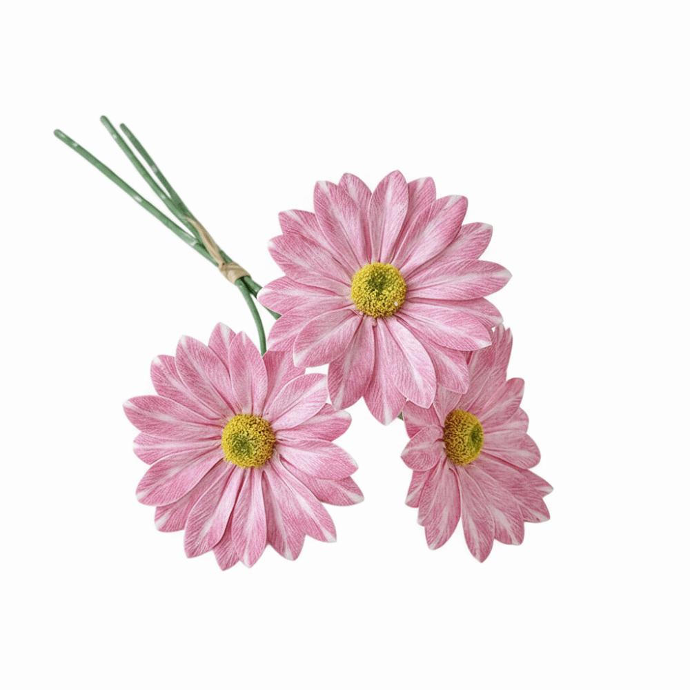 3PCS/Bundle Multicolor Daisy Artificial Flower 3D Printed Floral Arrangement Simulation Flower Chrysanthemum Photo Props
