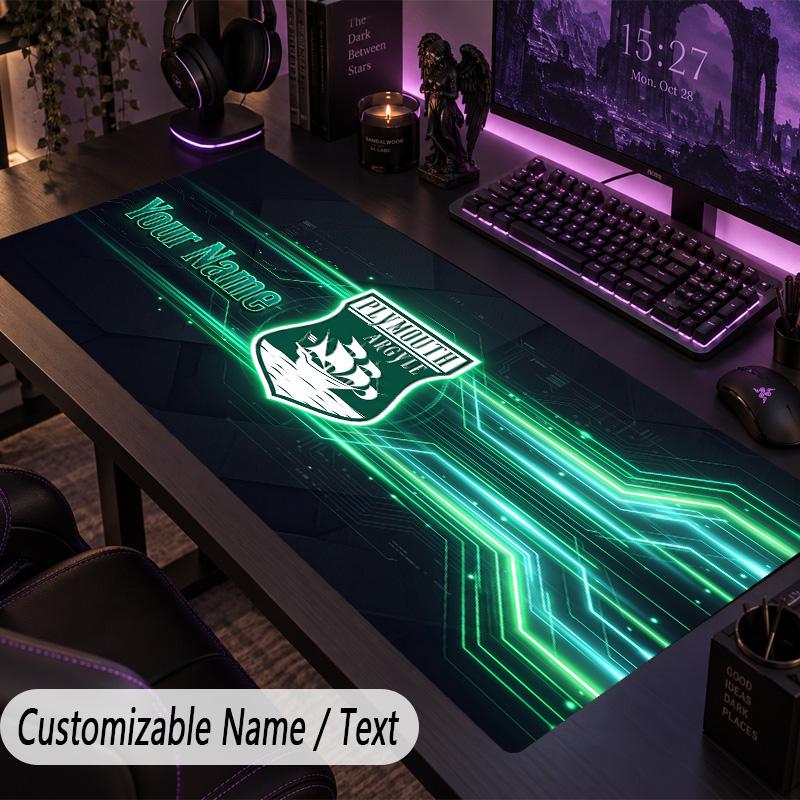 Large Mouse PadPlymouth Argyle FC Custom Name Text Personalized Desk Mat Non Slip Gaming Pad