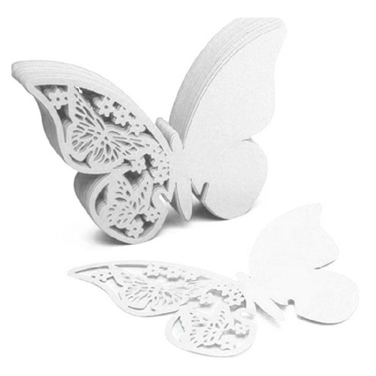 Place Card Butterfly 100pcs Name Wine Glass Cup Glass High Feet Cup Decoration