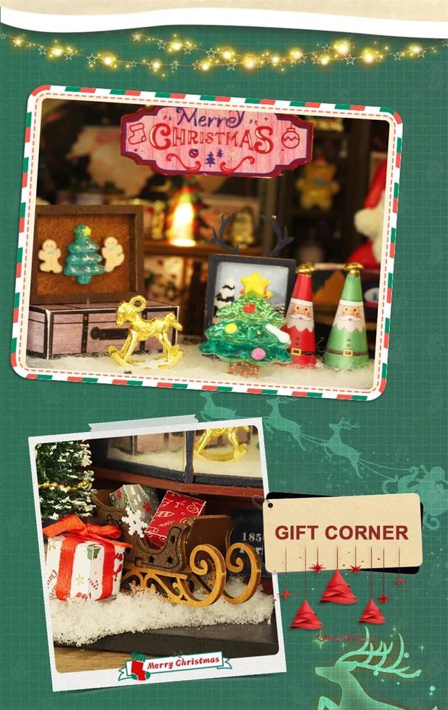 (t-ФРИК) Кукольный домик Набор для самостоятельной сборки Миниатюрная Рождественская страна чудес