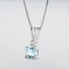 Women Pendant S925 Sterling Silver 6 *6mm Natural Topaz Stone Pendant Jewelry Wholesale Female Amethyst Necklace Pendant