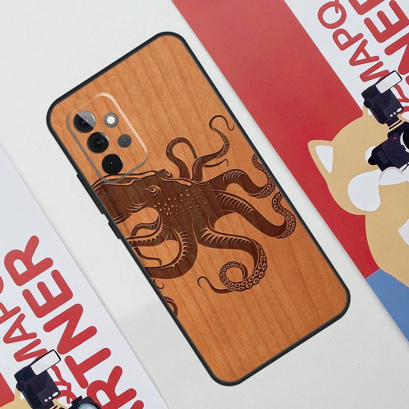 Деревянный чехол Черепаха Слон Дракон для Samsung Galaxy A36 A35 A55 A06 A16 A26 A56 A53 A32 A52 A33 A13 A14 A34 A54 A17 A15