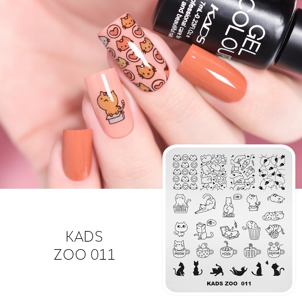 kads Шаблон для штамповки ногтей для штамповочных пластин, изображение маленькой кошки, собаки, дизайн ногтей, штамп для маникюра