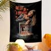 A showgirl-themed artistic collage featuring a large figure and stage. Patterned tapestry for bedroom and living room home decor