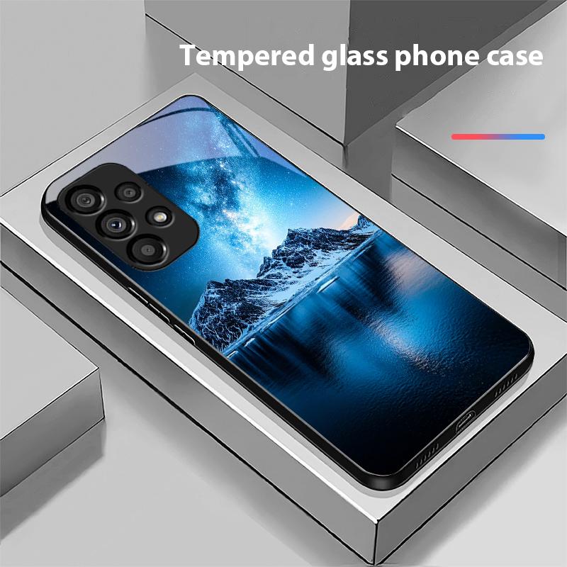 Пирамида Звездное небо Для Samsung Galaxy S10 20 Plus 21 FE 22 23 24 FE 25 Ultra Черный Чехол для телефона из закаленного стекла Жесткий чехол