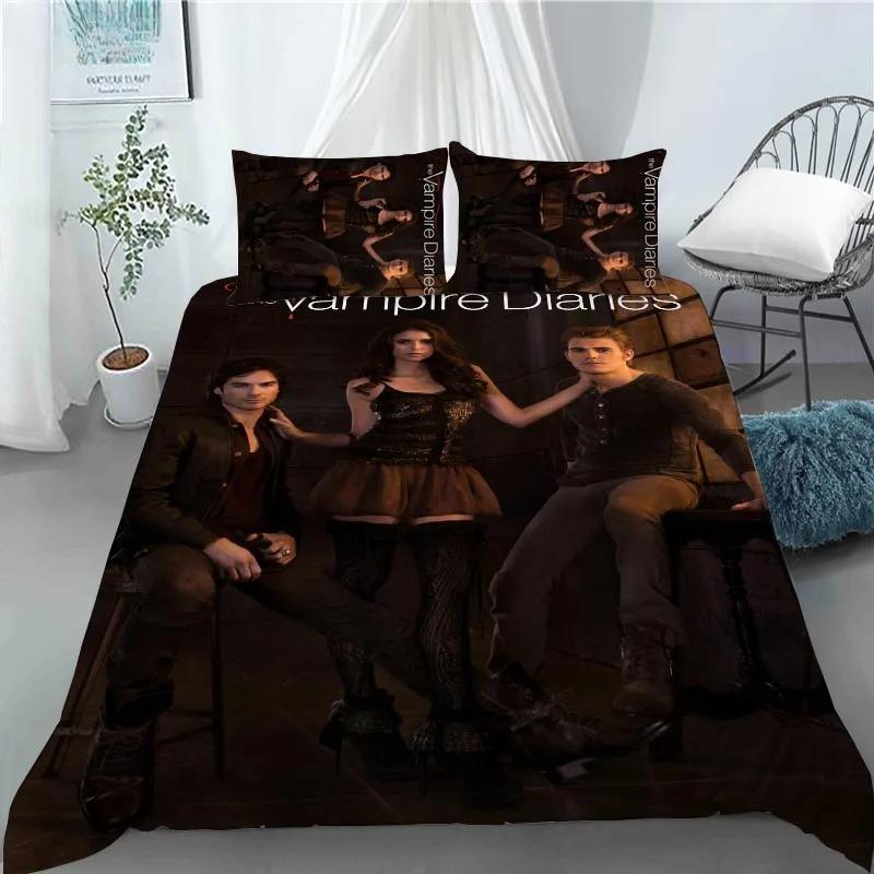 Damon salvatore The Vampire Diaries Duvet Cover Pillowcase Bedding Set Adult Bedroom Decoration Children Single Double Size