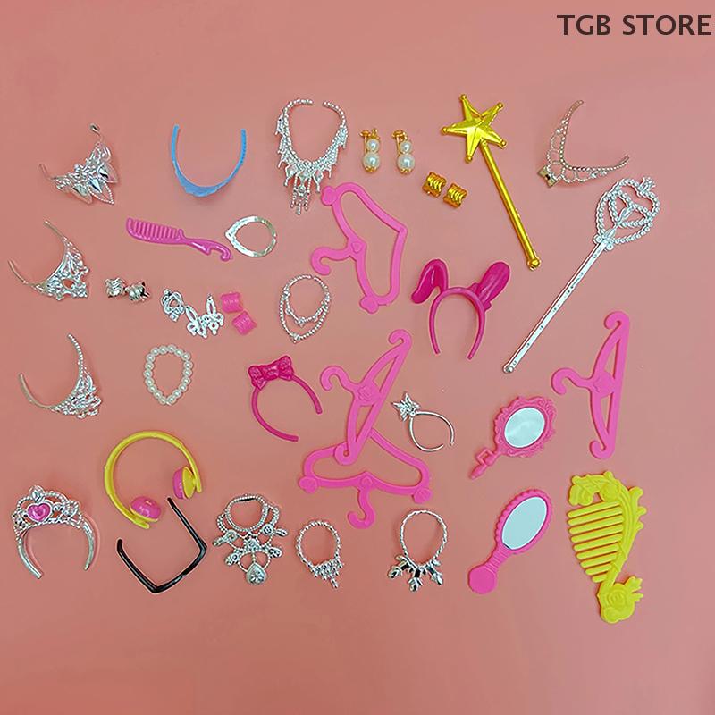 20PCS Universal Earrings Bracelets Crown For 1/6 Doll Accessories Fashion Set Girl's Doll Jewelry DIY Decoration Toy