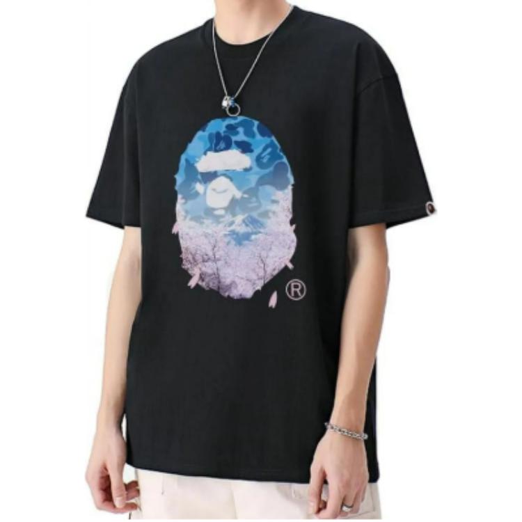 Футболка Bape Sakura Photo Ape Head SS23 1J20-110-011