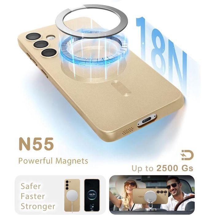 Protective Case - BOOLING - for Samsung Galaxy A17 5G/4G - Silicone with Golden Magnetic Ring - 2 Screens