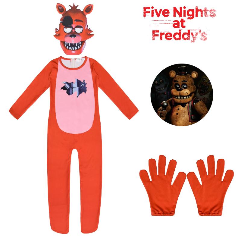 Five At Nights Freddys Cosplay Jumpsuit Halloween Costum Outfit Party Kids Fans