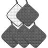 5 Pack Pot Holders for Kitchen Heavy Duty Hot Pads, Hot Pads for Kitchen,8 Inch Square Potholders for Cooking, Baking & Grilling (Black)