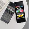 Retro TV Test Pattern Phone Case For Samsung Z Flip 7 6 5G Galaxy Z Flip 5 4 3 Black Hard Cell Cover Luxury PC Shell Coque