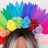 Handmade Soft Feather Headpieces Carnival Halloween Floral Headband Rose Customized Color Custom Size Wedding Favors Parties