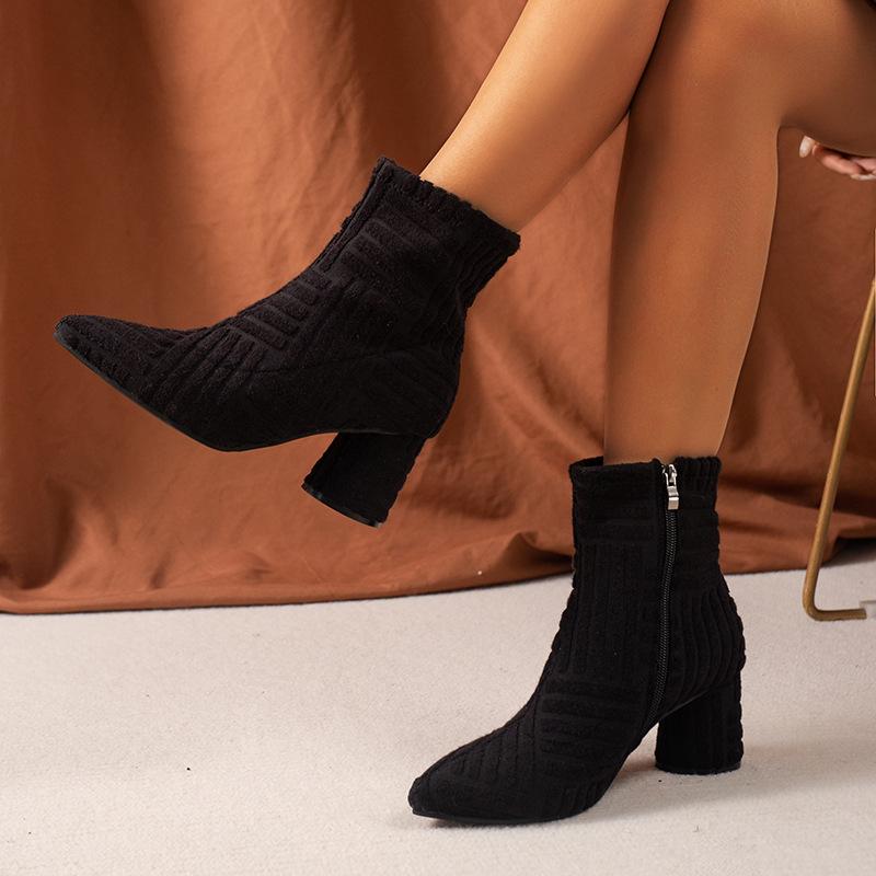Pointed Ankle Boots for Women Autumn Winter Shoes Sexy High Heels Women Boots Female Elegant Zipper Ladies Boots Botines Mujer