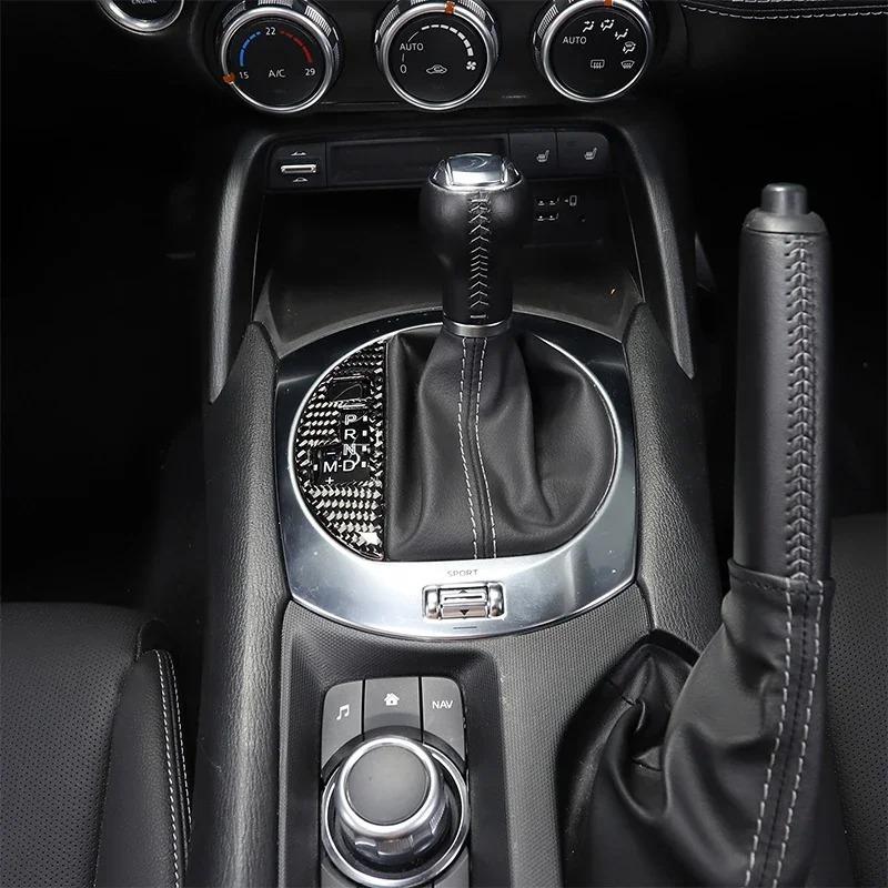 For Mazda MX-5 Miata Roadster 2016-24 Soft Carbon Fiber Car Central Control Gear Indicator Box Sticker Car Interior Accessories