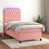 VidaXL Slat Bed Base with Mattress and LED, Upholstered Bed, Single Bed, Adult Bed for Interior Bedroom, 3136280