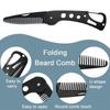 1pc Stainless Steel Folding Comb Men Beard Styling Comb Portable Mustache Comb Multifunctional Hairdressing Tools