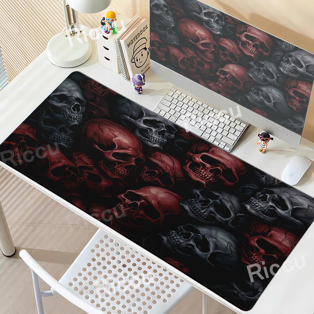 Black White Skull Gaming Mouse Pad Large Mousepad XXL Table Mat Anti-slip Keyboard Accessories Office Laptop Desk Mats Gamer Rug