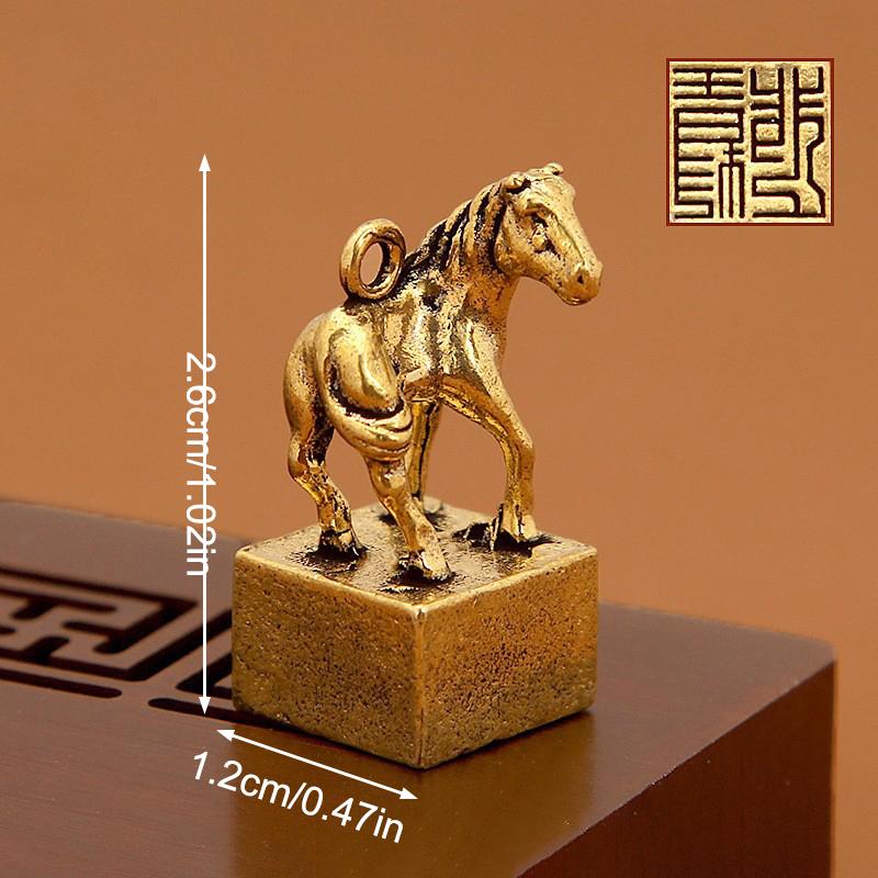 Китайский латунный зодиак винтажная печать брелок кулон подвеска для рюкзака ремесло сувенир подарок