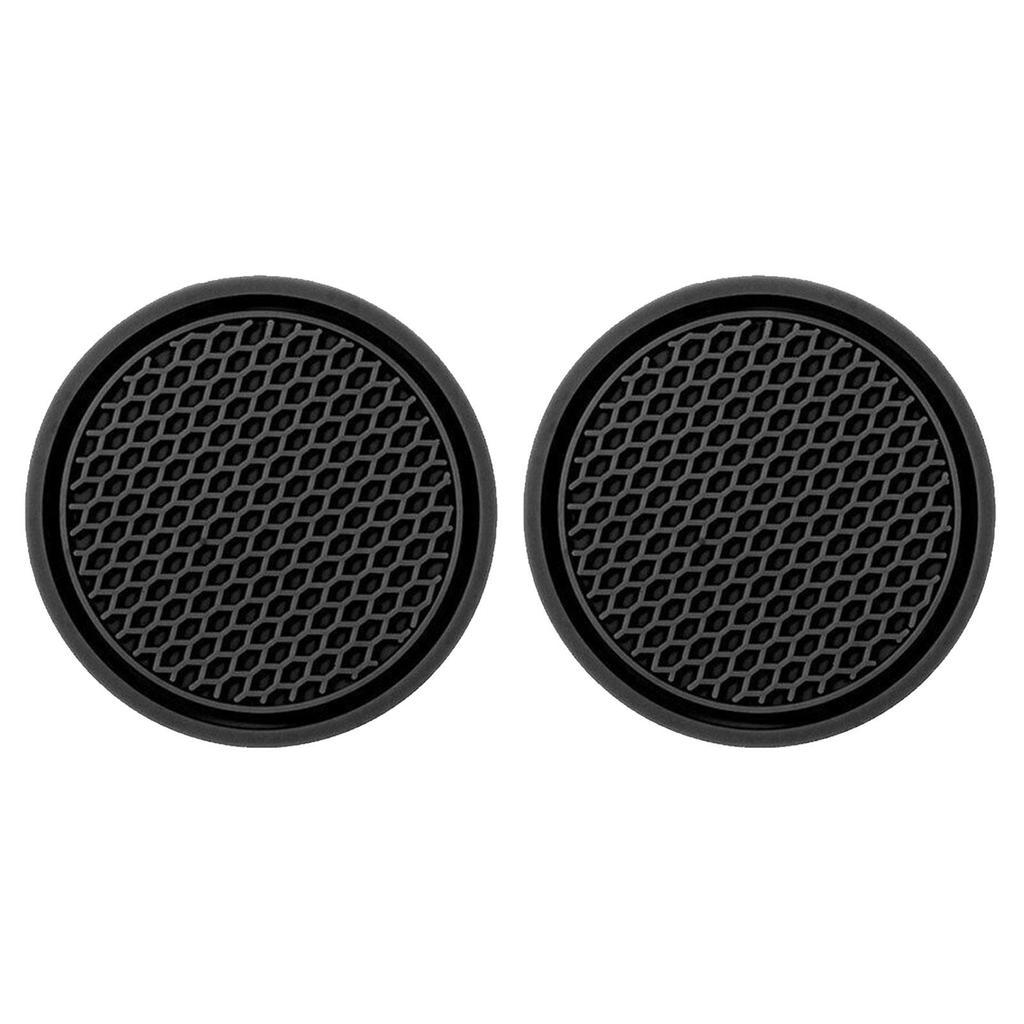 2pcs Black Car Auto Cup Holder Anti Slip Insert Coasters Pads Interior Accessories Universal Fits Perfectly For Most Cups