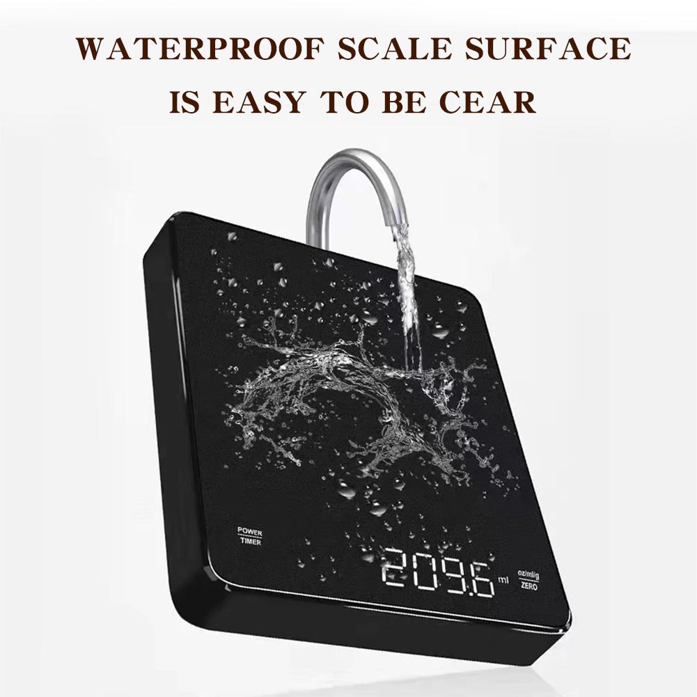 Мини кофейные весы с таймером Точные весы Автоматическая тара Перезаряжаемые 3 кг/0,1 г Портативные цифровые кухонные весы Весы для эспрессо