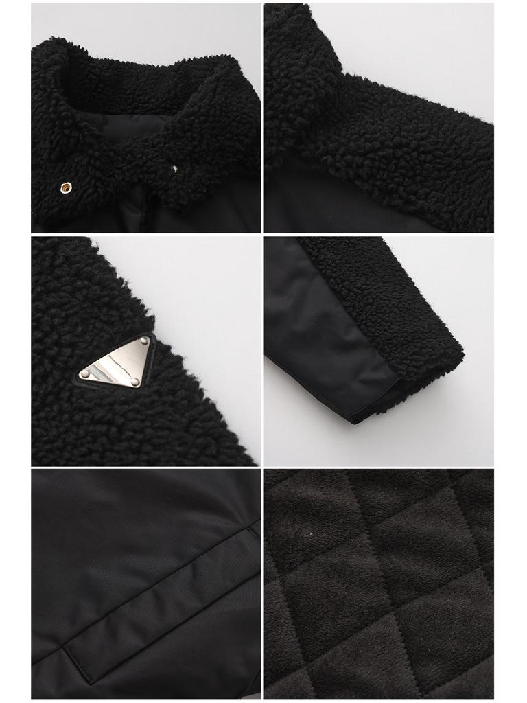 Зимнее ретро женское пальто из овечьей шерсти с длинным рукавом 2025