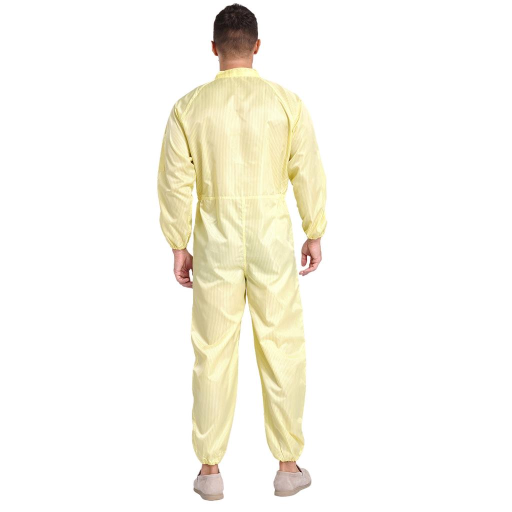 Stand Collar Front Zip Jumpsuit M-5XL - Mens Adults Anti-static Dustproof Full-body Coveralls for Workshop Worker