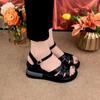 Summer New Soft-soled Mother Sandals One-word Buckle Strap Fashionable Non-slip Thick-soled Slope Sandals Women